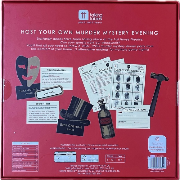 NWT Host Your Own Murder Mystery at the Theater Board Game - Picture 2 of 3